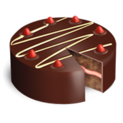A chocolate cake with strawberries on top