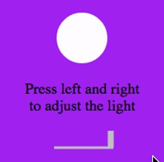 A running animation of a dimmer switch, which changes the brightness of a light as it moves up and down.