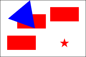 a jumbled collection of shapes - what students begin with in the Puerto Rico flag starter file