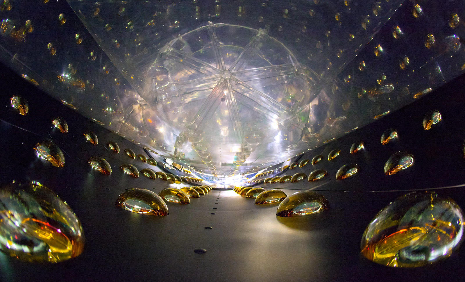 A photograph taken inside the Daya Bay Antineutrino Detector, in China